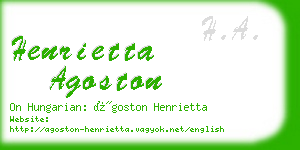 henrietta agoston business card